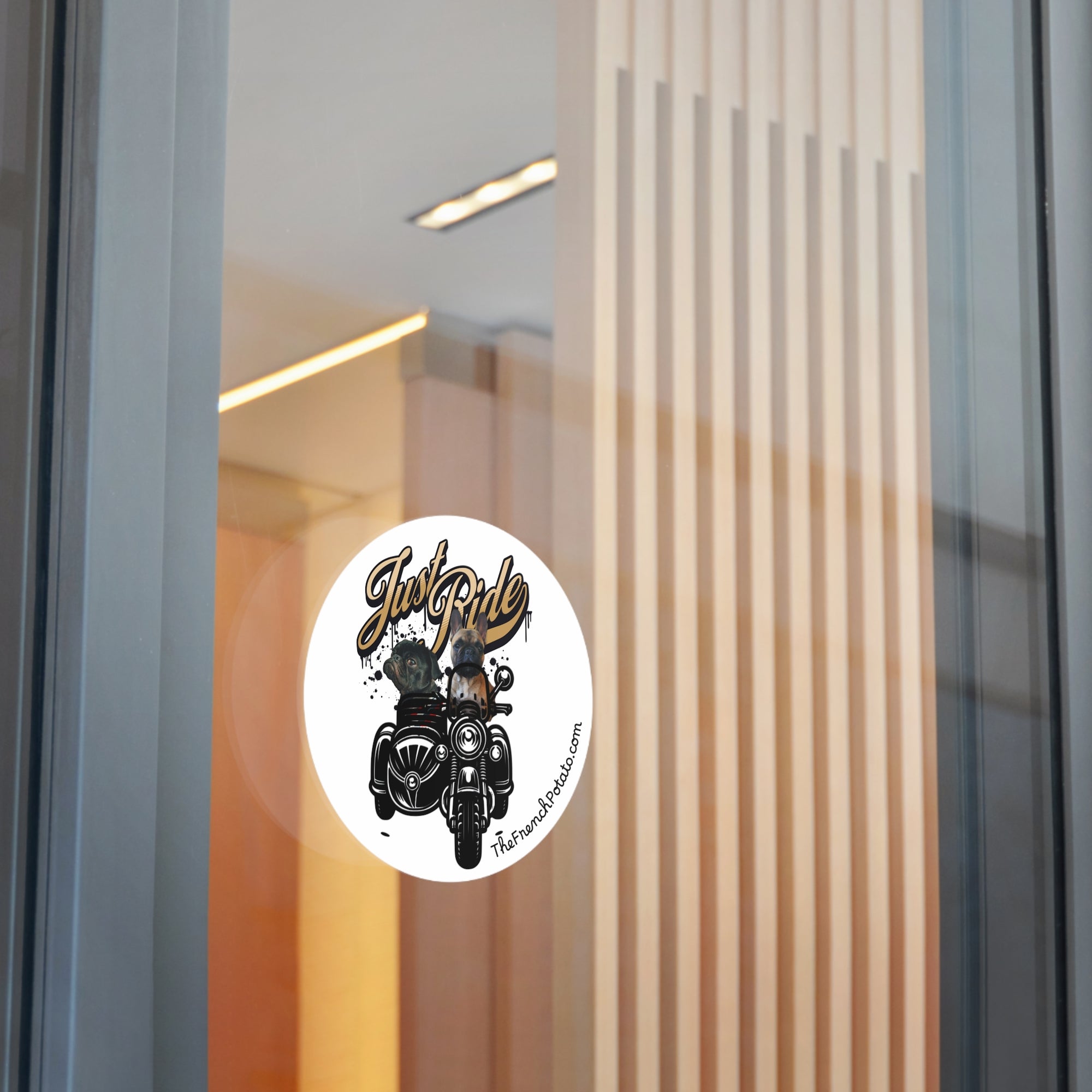 Frenchie + Pug Motorcycle Vinyl Stickers