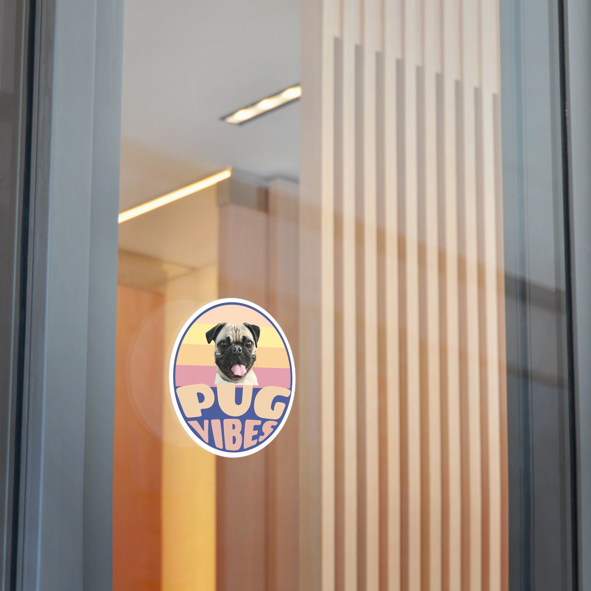 Pug Vibes Round Vinyl Stickers