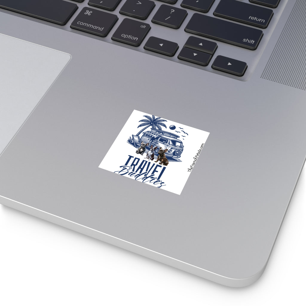 Travel Buddies Frenchie Square Sticker
