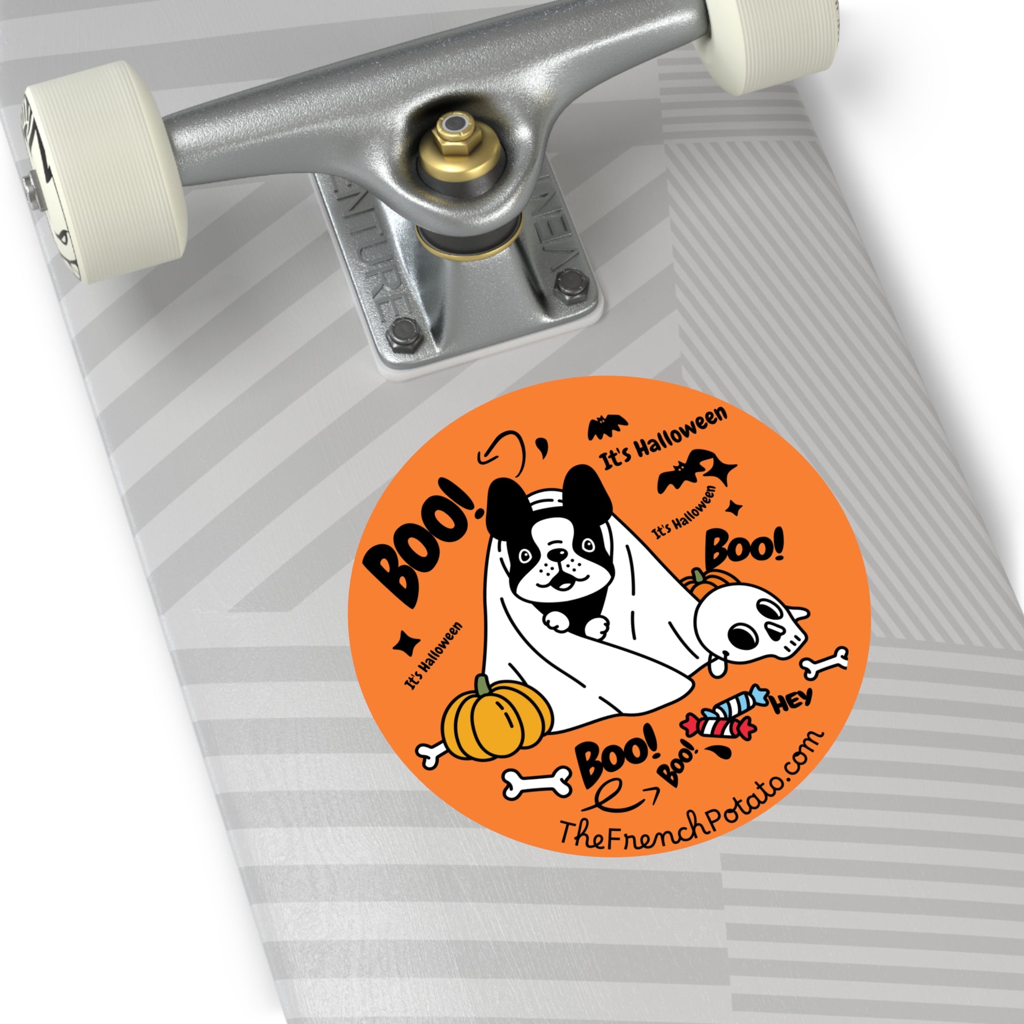 Cute Halloween Frenchie Sticker- Boo!