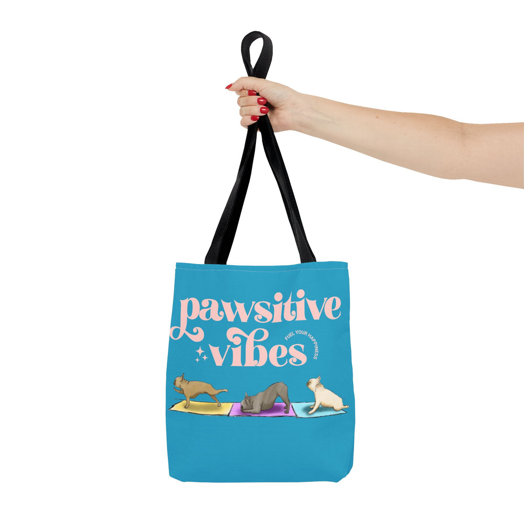 Pawsitive Vibes Tote Bag — Cute Yoga Dogs All-Over Print Tote