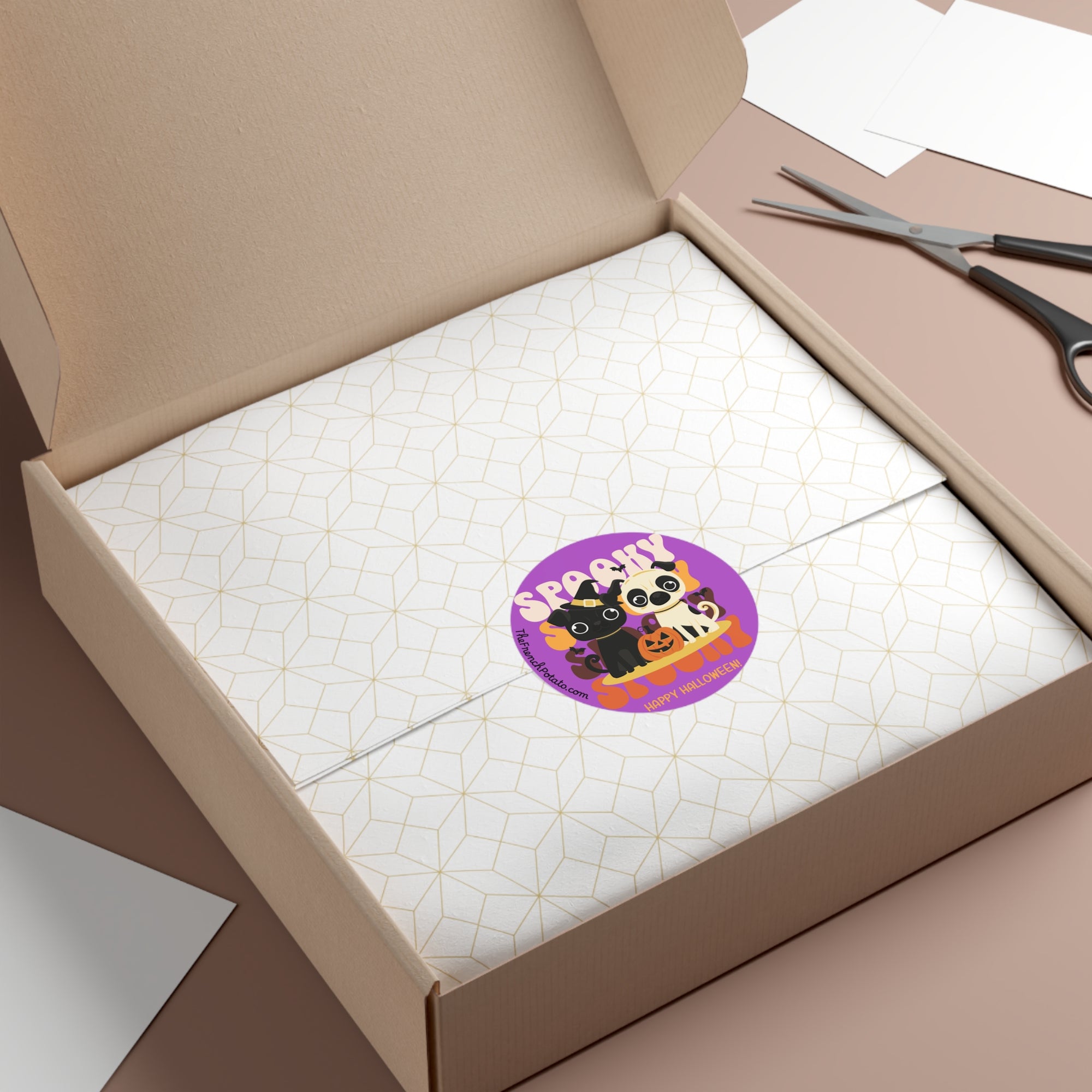 Halloween Pug dog Stickers, Spooky Dog Vinyls for Trick-or-Treat, Halloween Party Decor, Fall Festive Decorations, Cute Pet Gifts