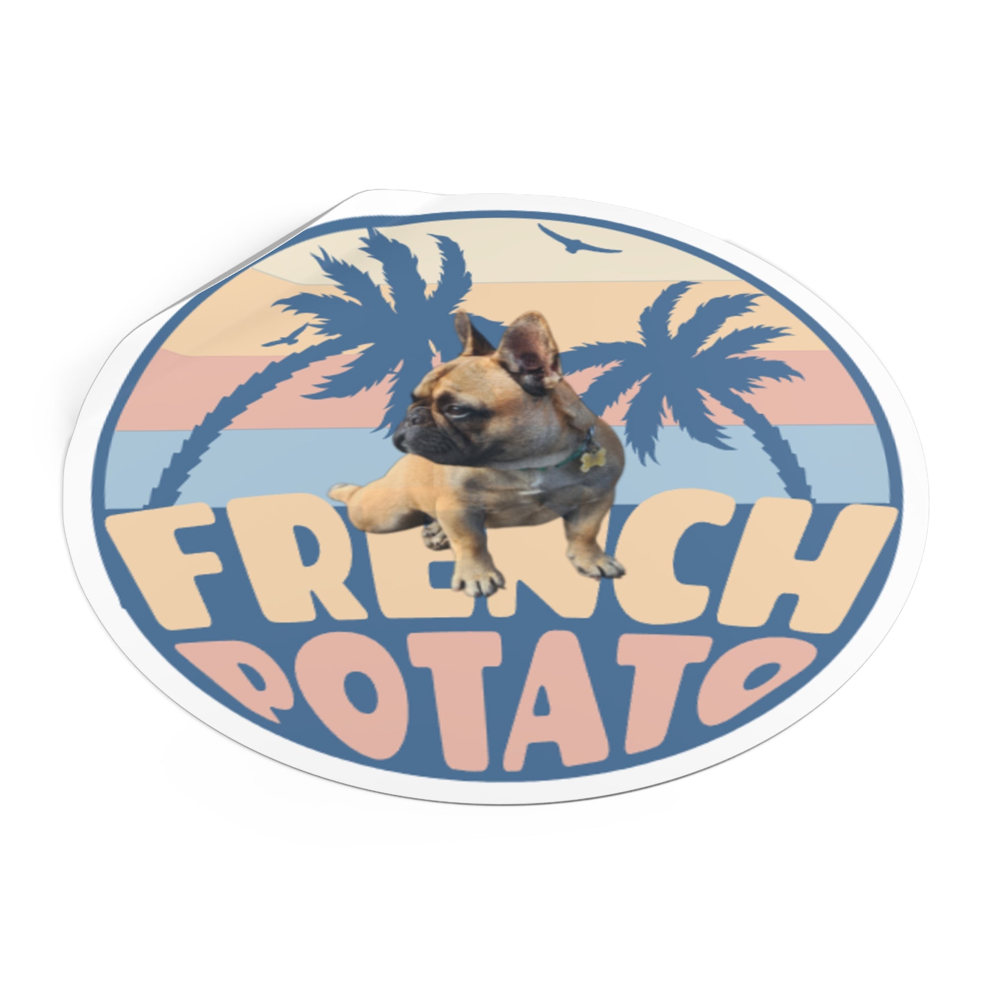 Beach French Bulldog Stickers