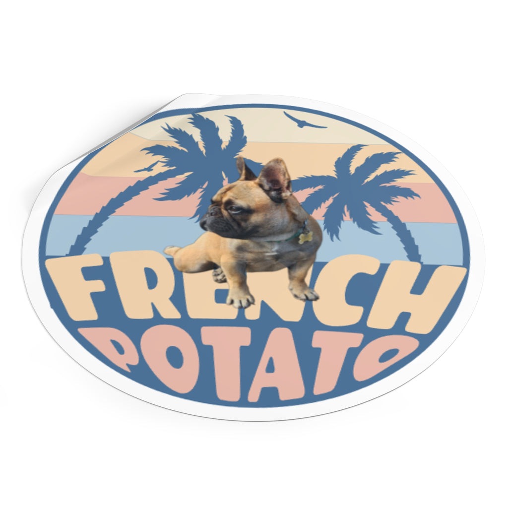 Beach French Bulldog Stickers