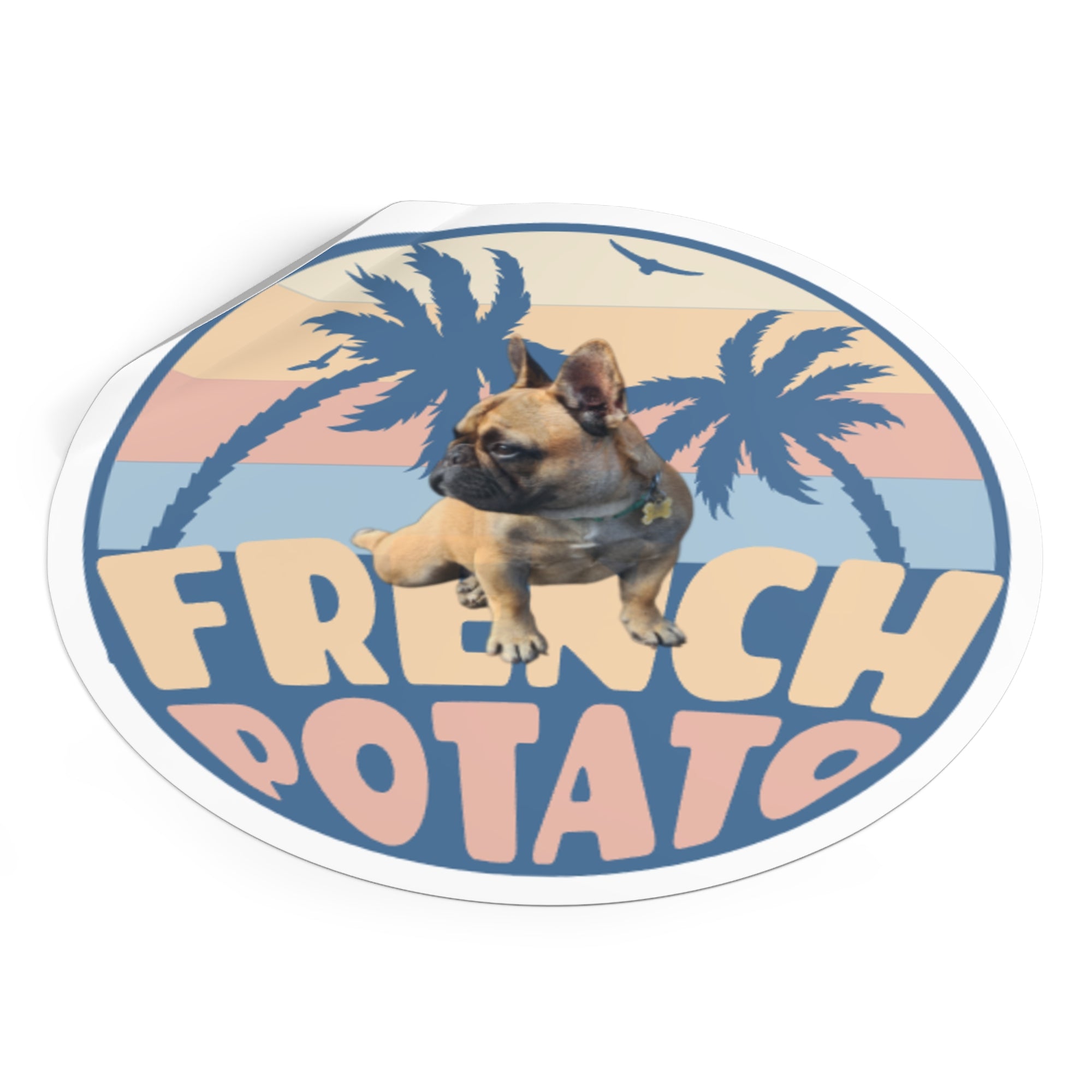 Beach French Bulldog Stickers
