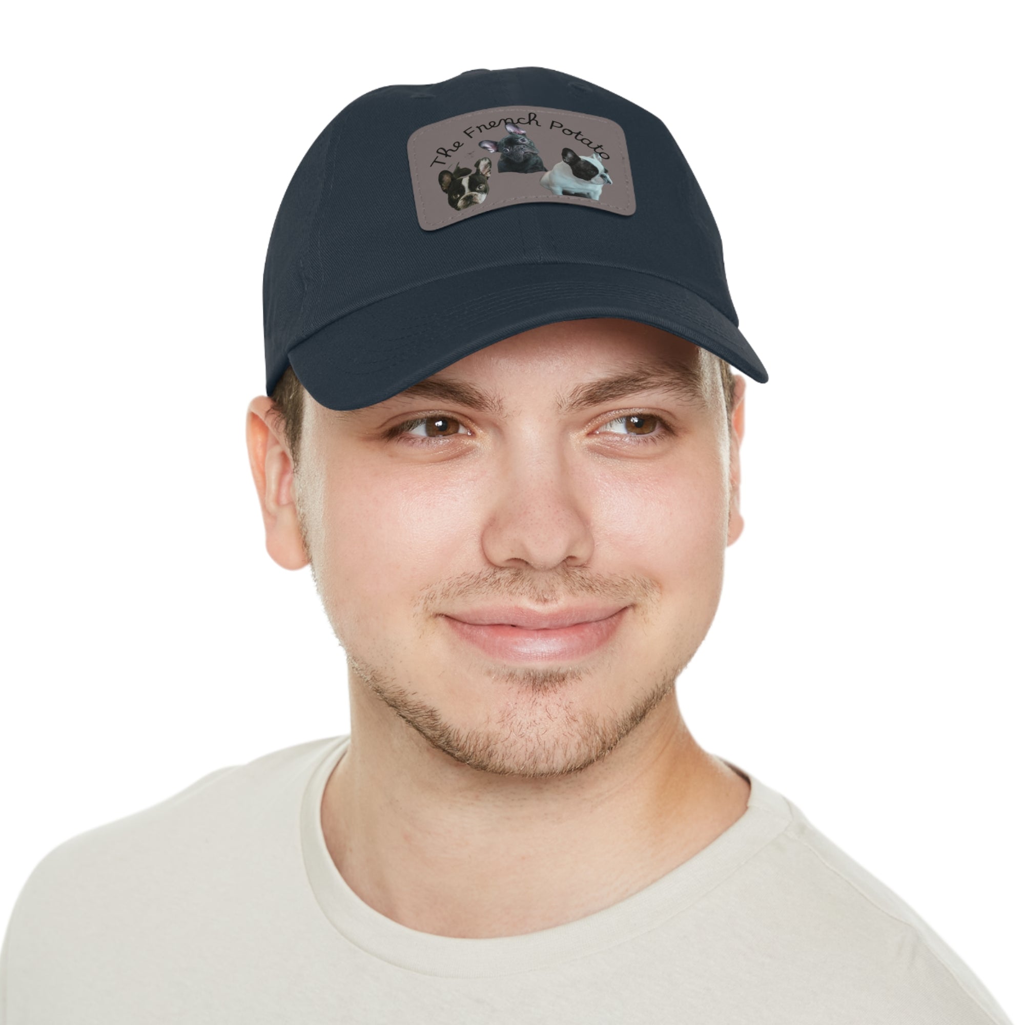 French Bulldog Hat with Leather Patch