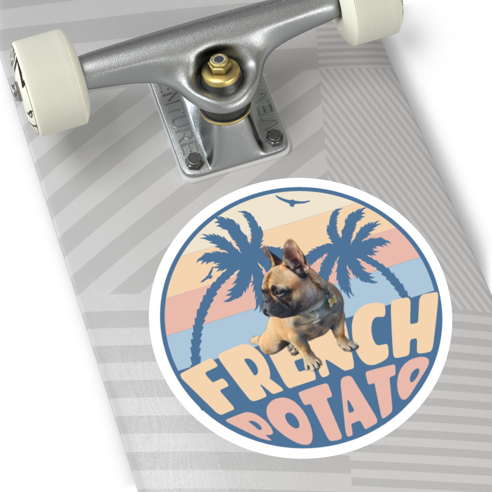 Beach French Bulldog Stickers