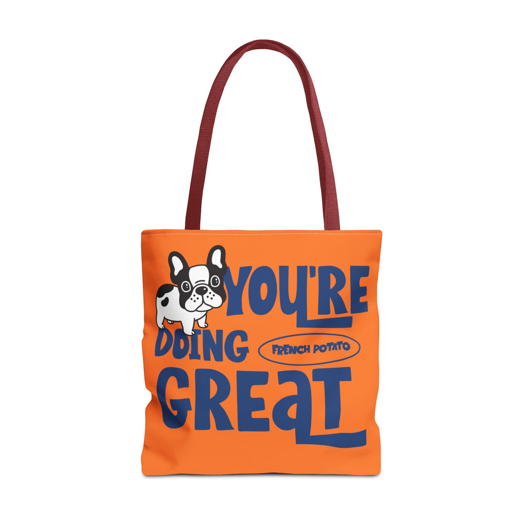 Orange Frenchie Potato Tote Bag, You Are Doing Great!