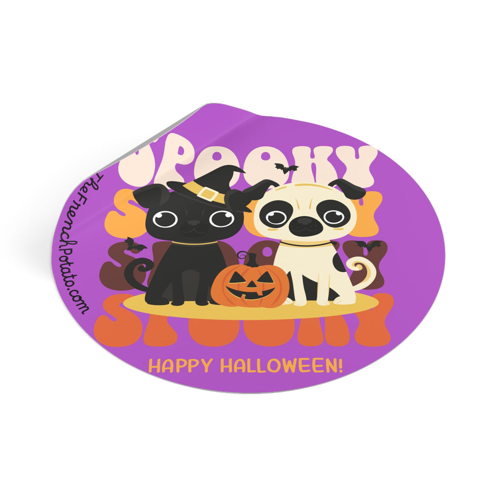 Halloween Pug dog Stickers, Spooky Dog Vinyls for Trick-or-Treat, Halloween Party Decor, Fall Festive Decorations, Cute Pet Gifts