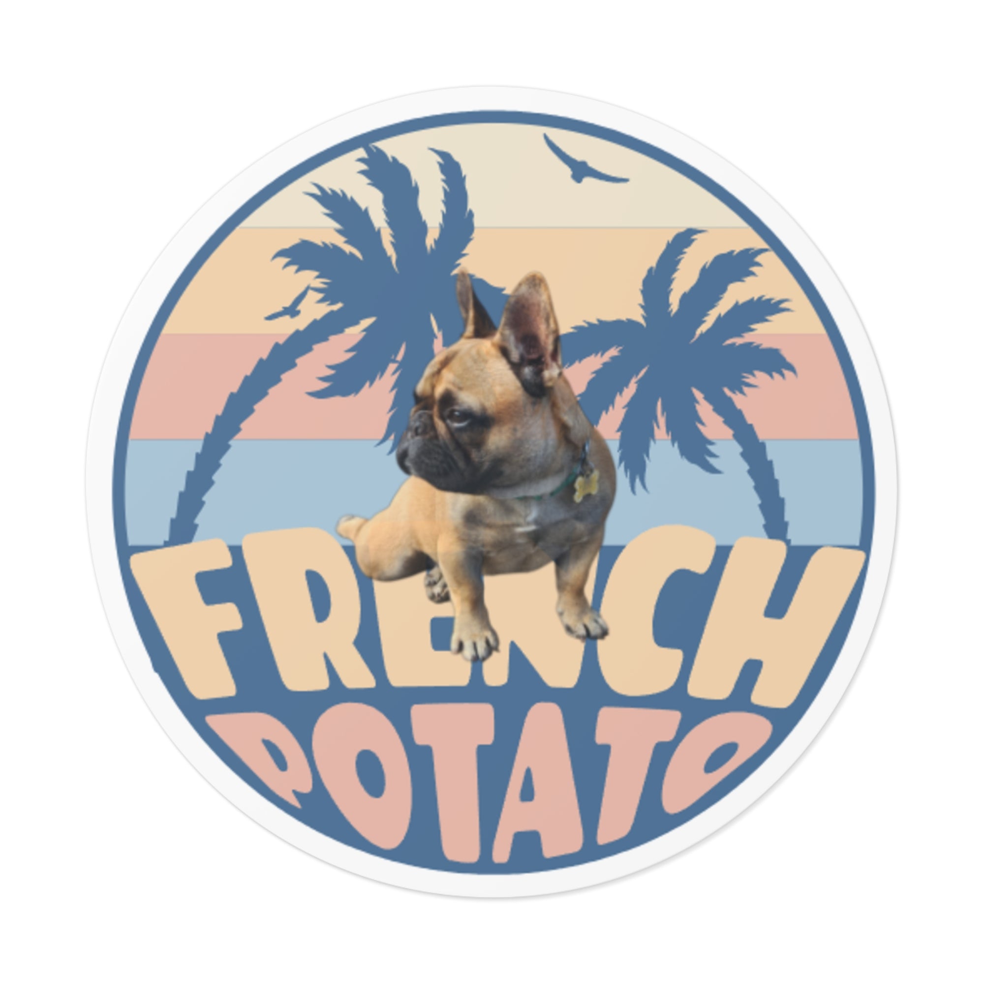Beach French Bulldog Stickers