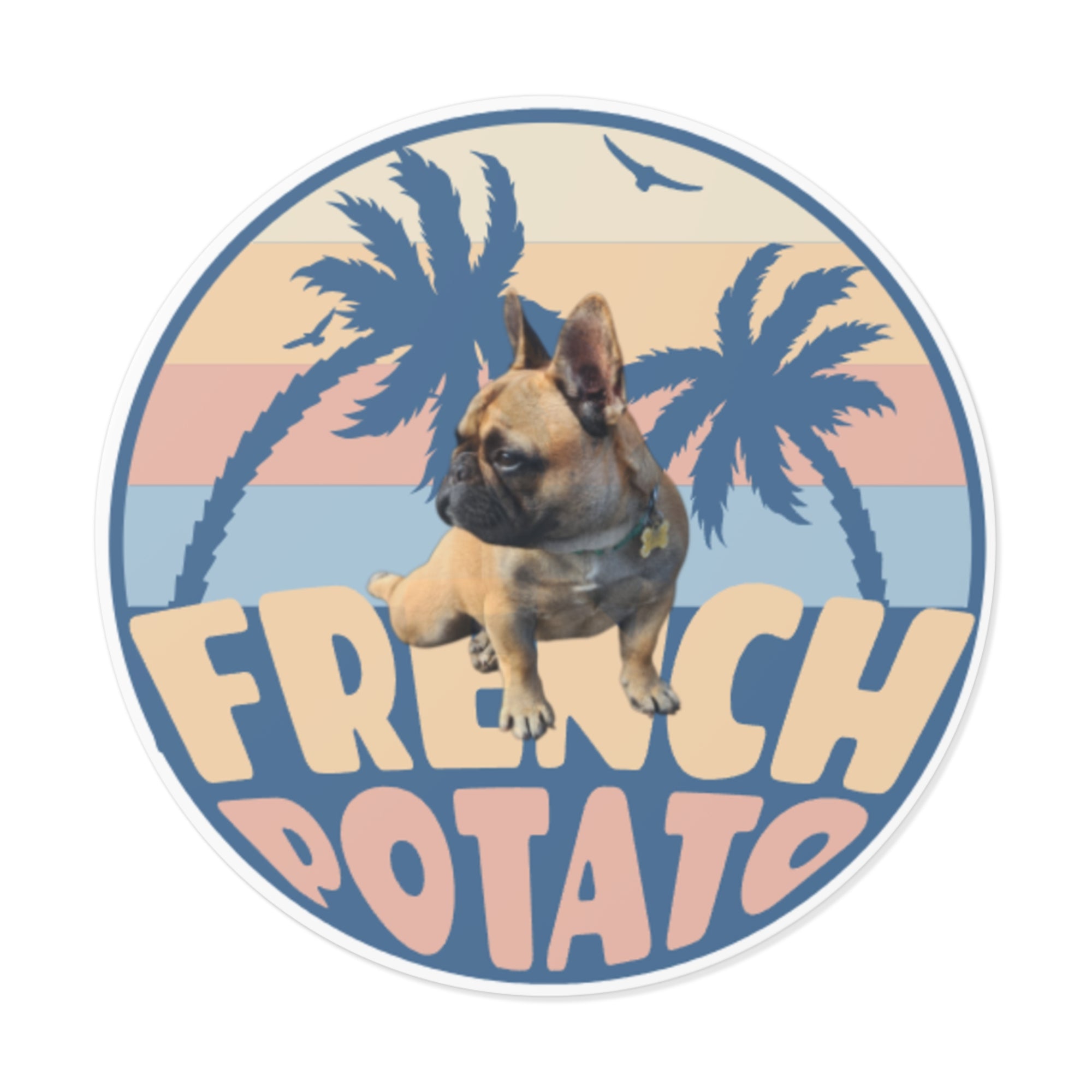 Beach French Bulldog Stickers