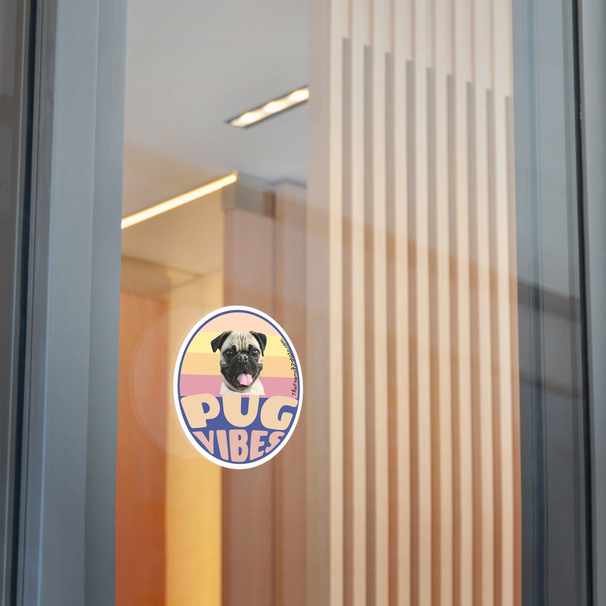 Pug Vibes Round Vinyl Stickers
