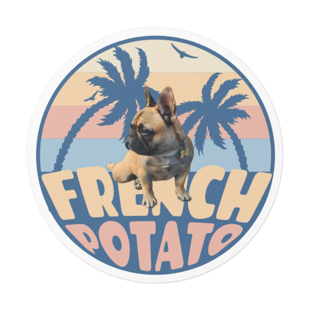 Beach French Bulldog Stickers