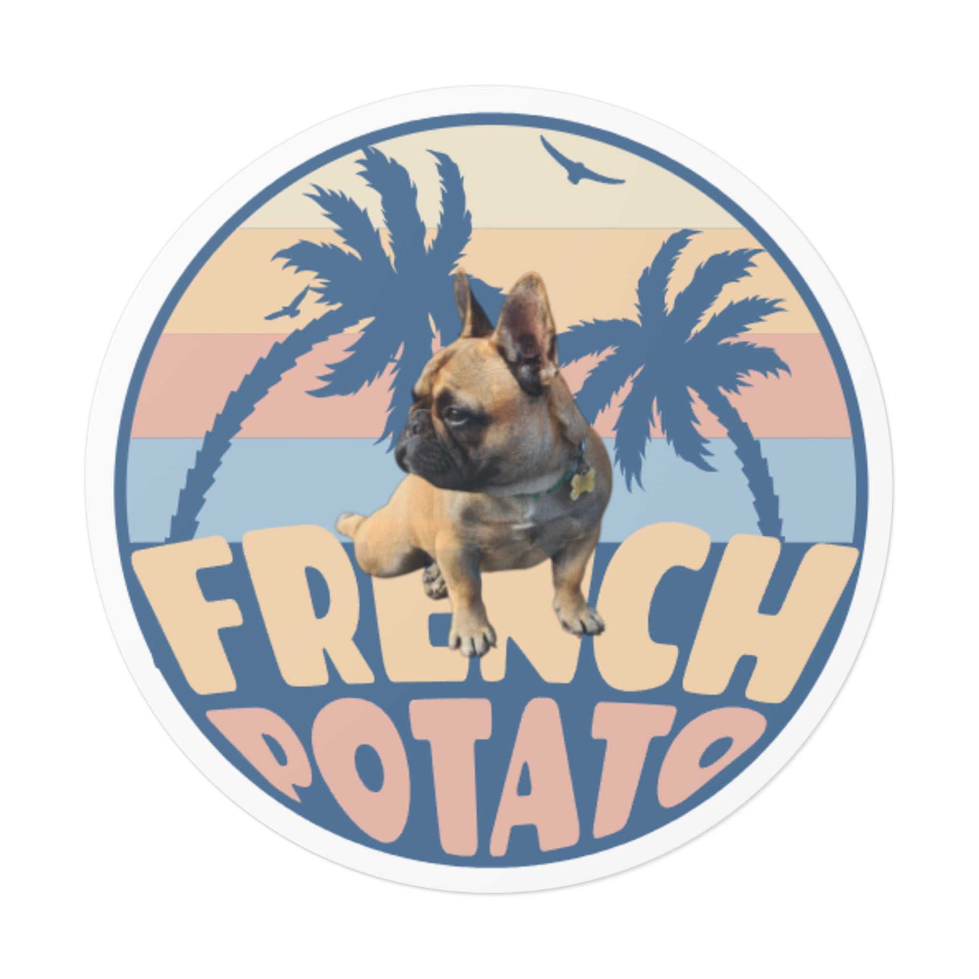 Beach French Bulldog Stickers