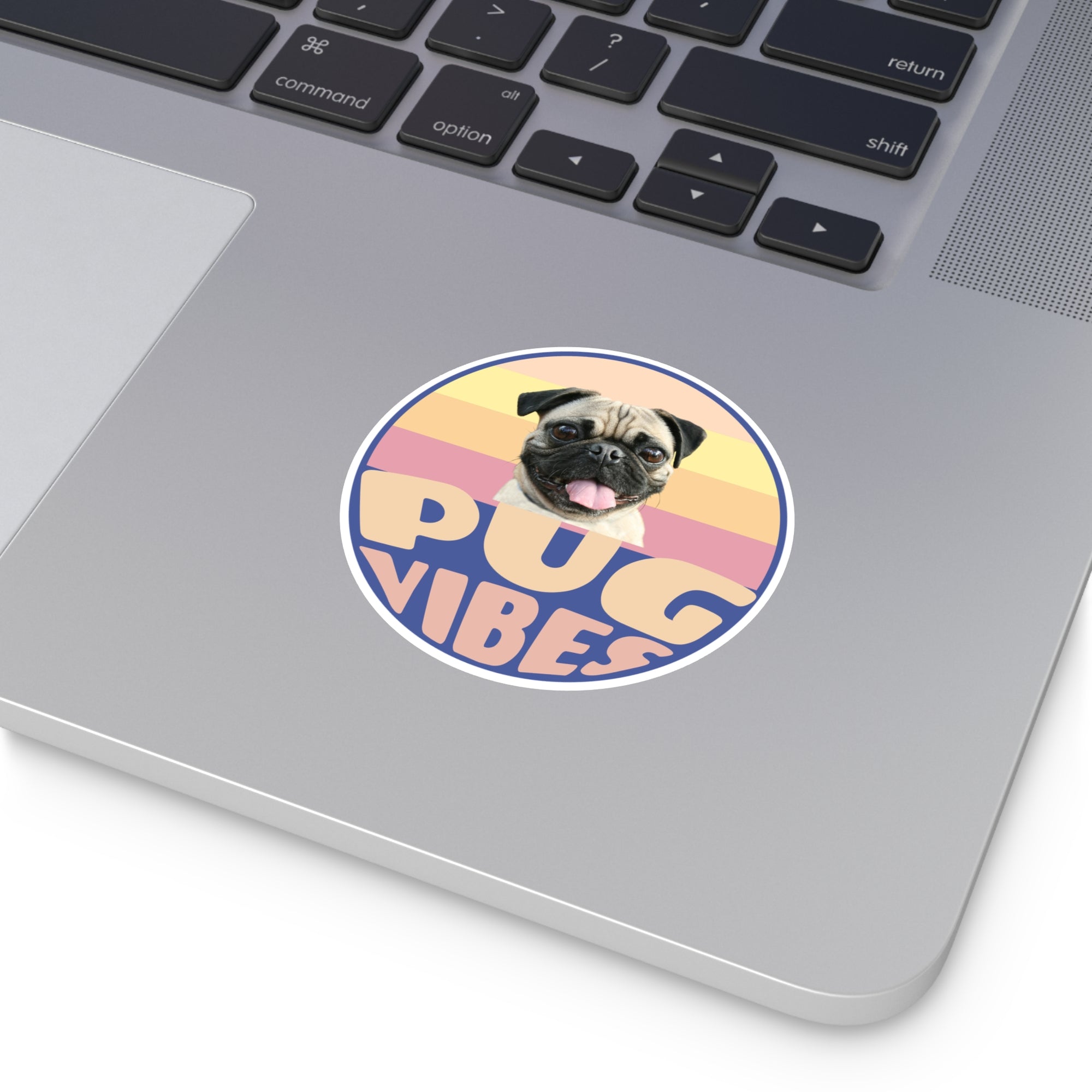 Pug Vibes Round Vinyl Stickers