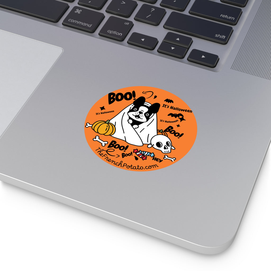 Cute Halloween Frenchie Sticker- Boo!