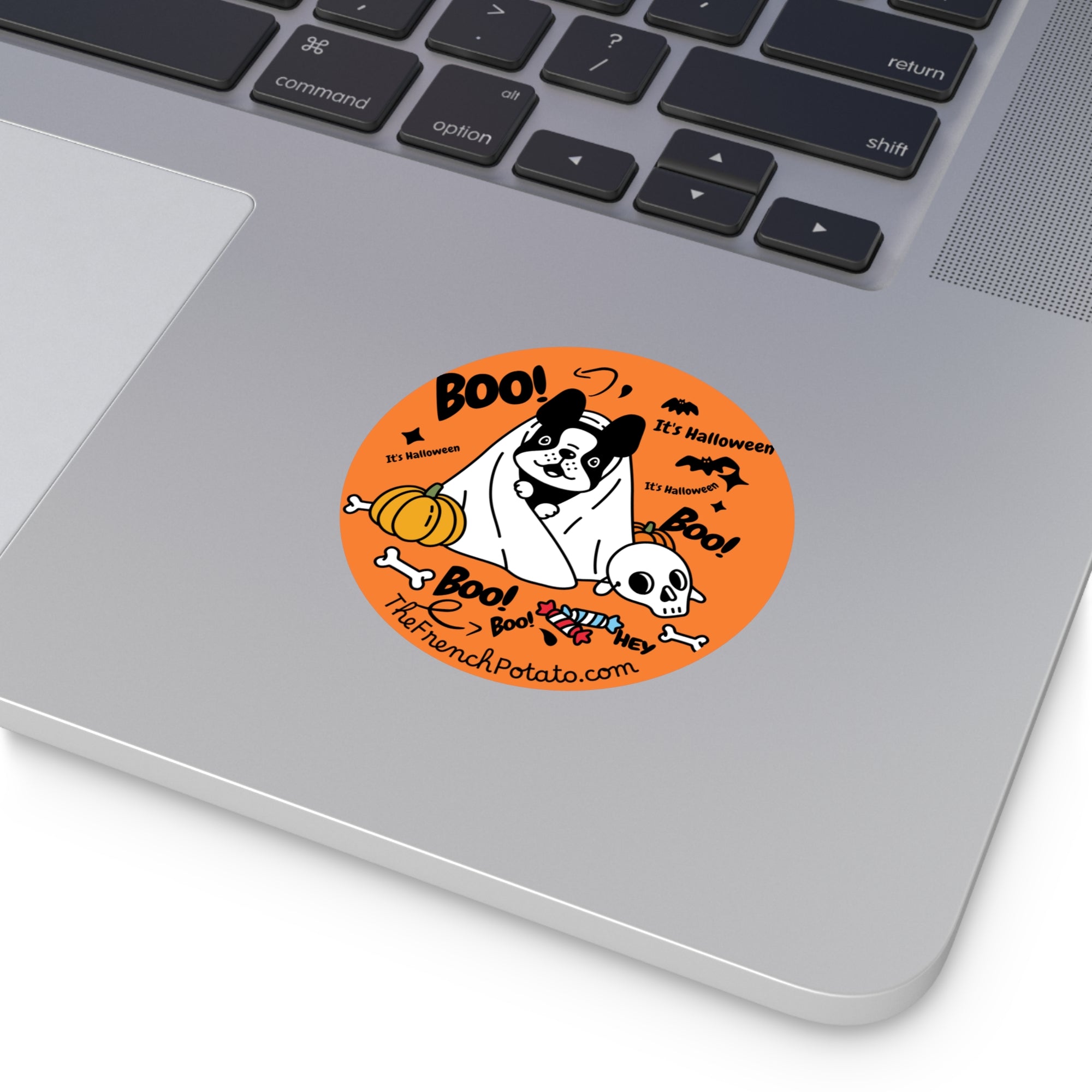 Cute Halloween Frenchie Sticker- Boo!
