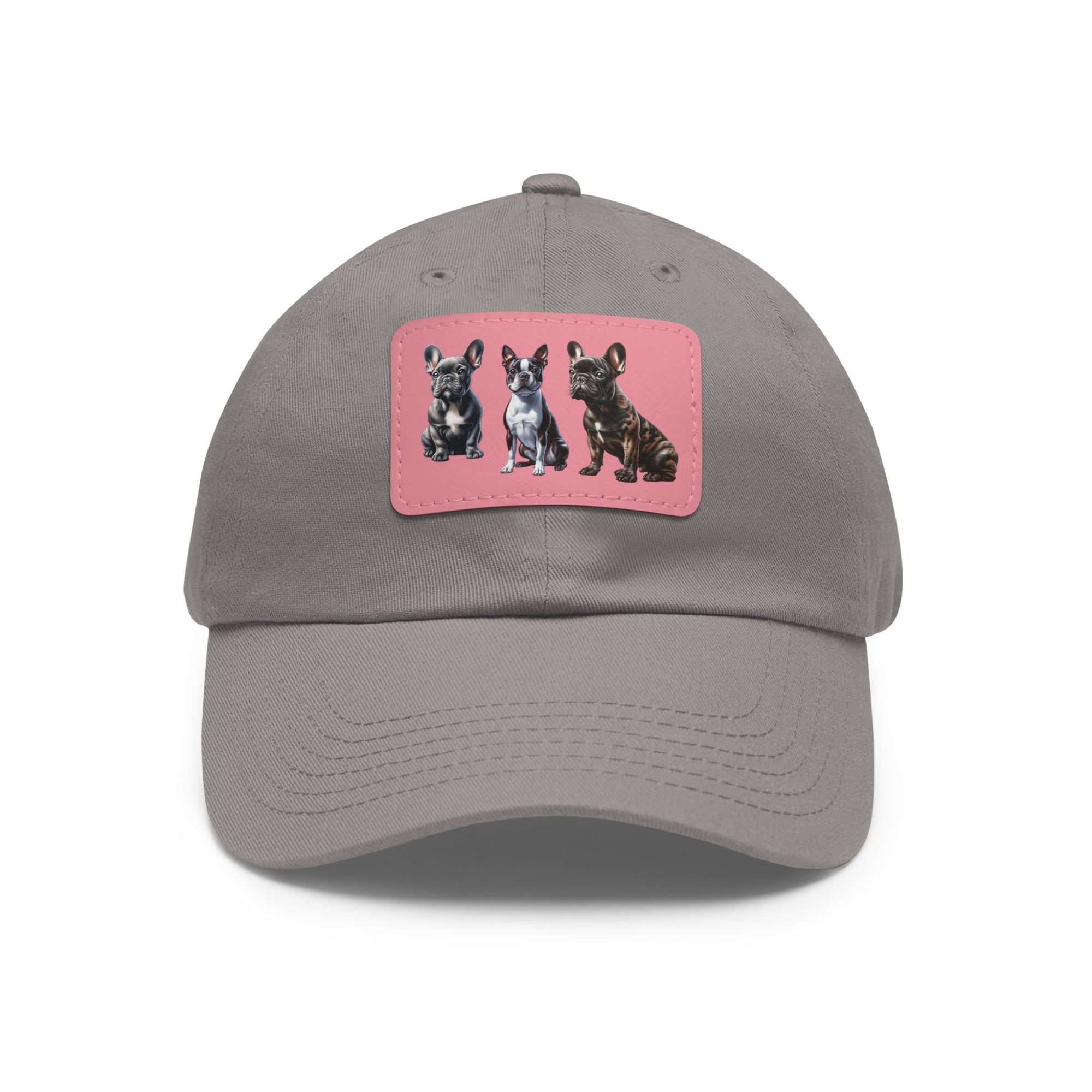 French Bulldog hat with leather patch