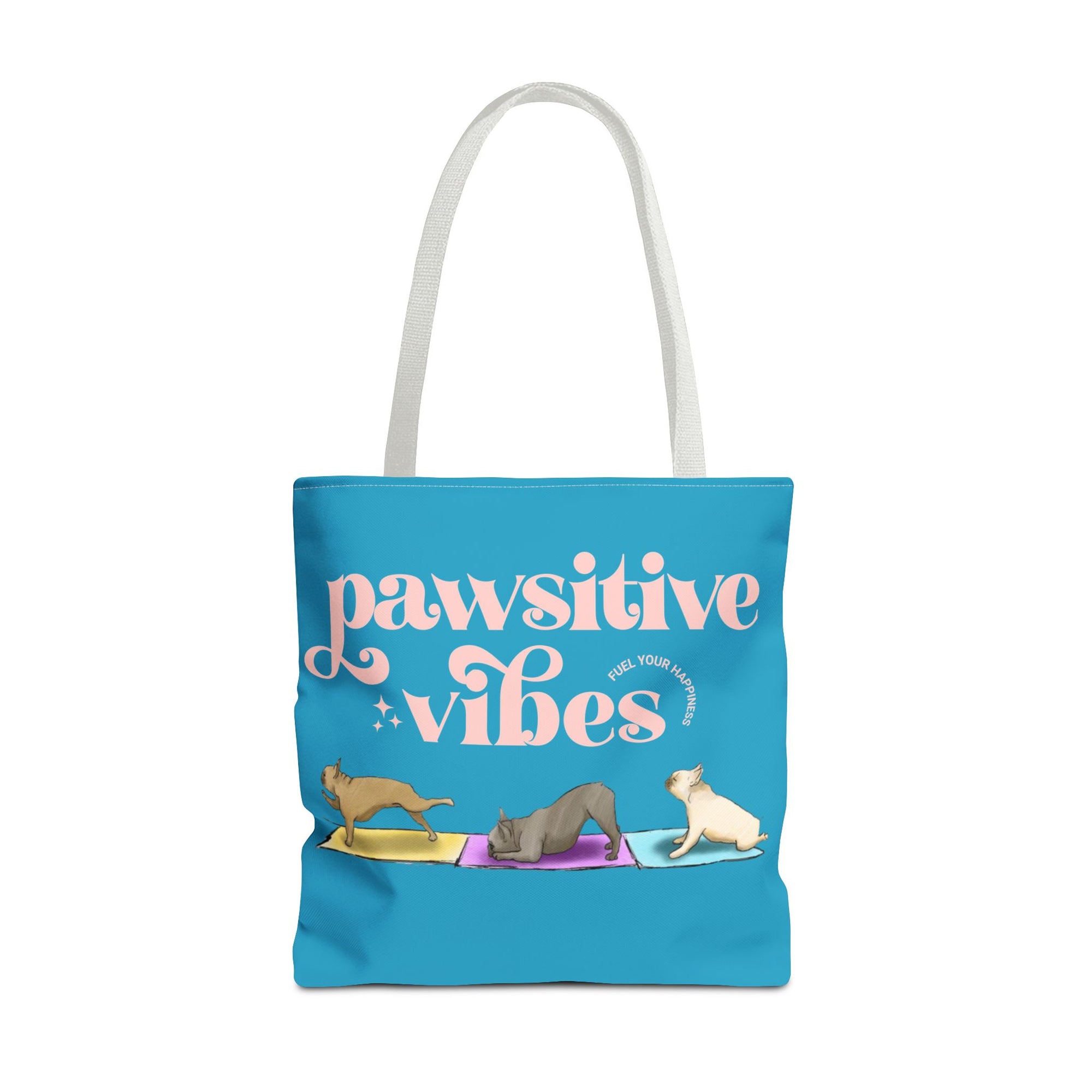 Pawsitive Vibes Tote Bag — Cute Yoga Dogs All-Over Print Tote
