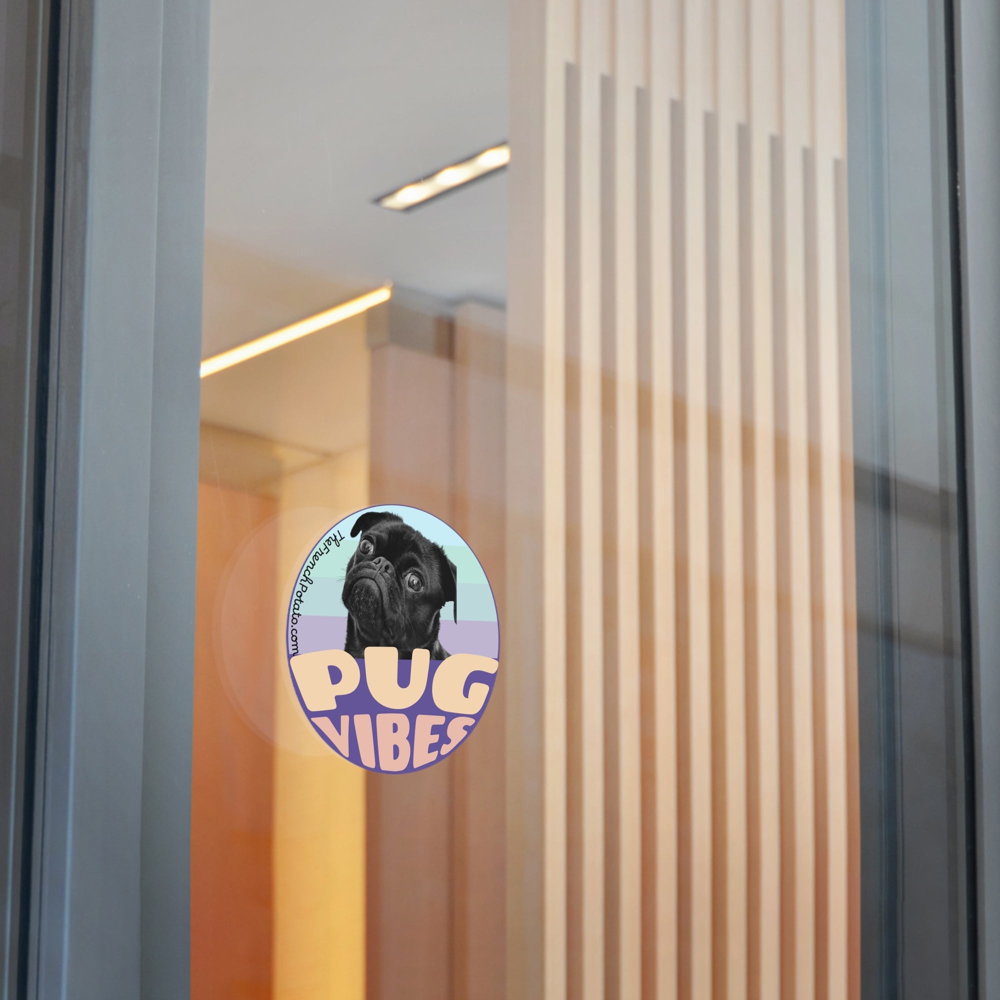 Pug Vibes Round Vinyl Stickers