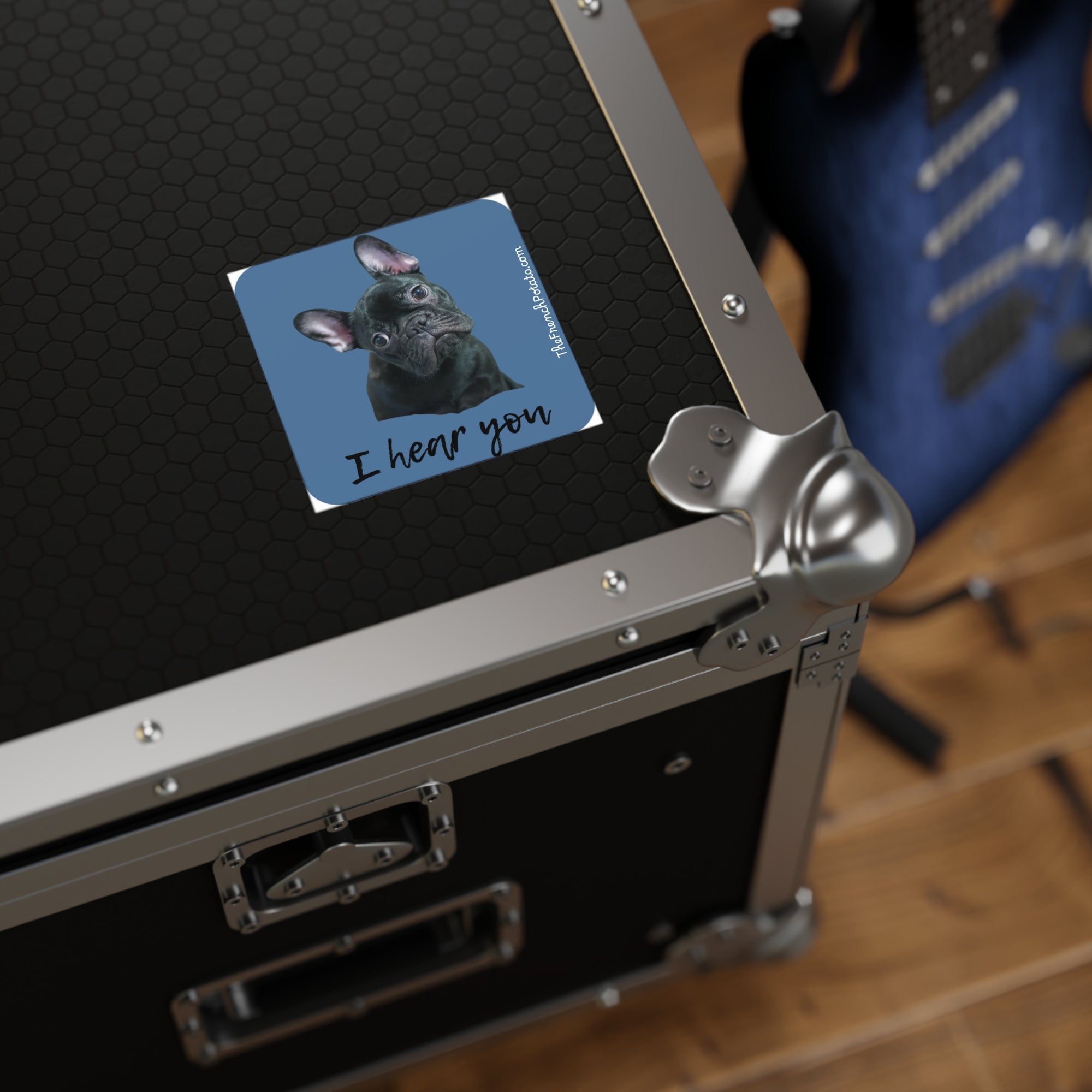 French Bulldog 'I Hear You' Square Stickers