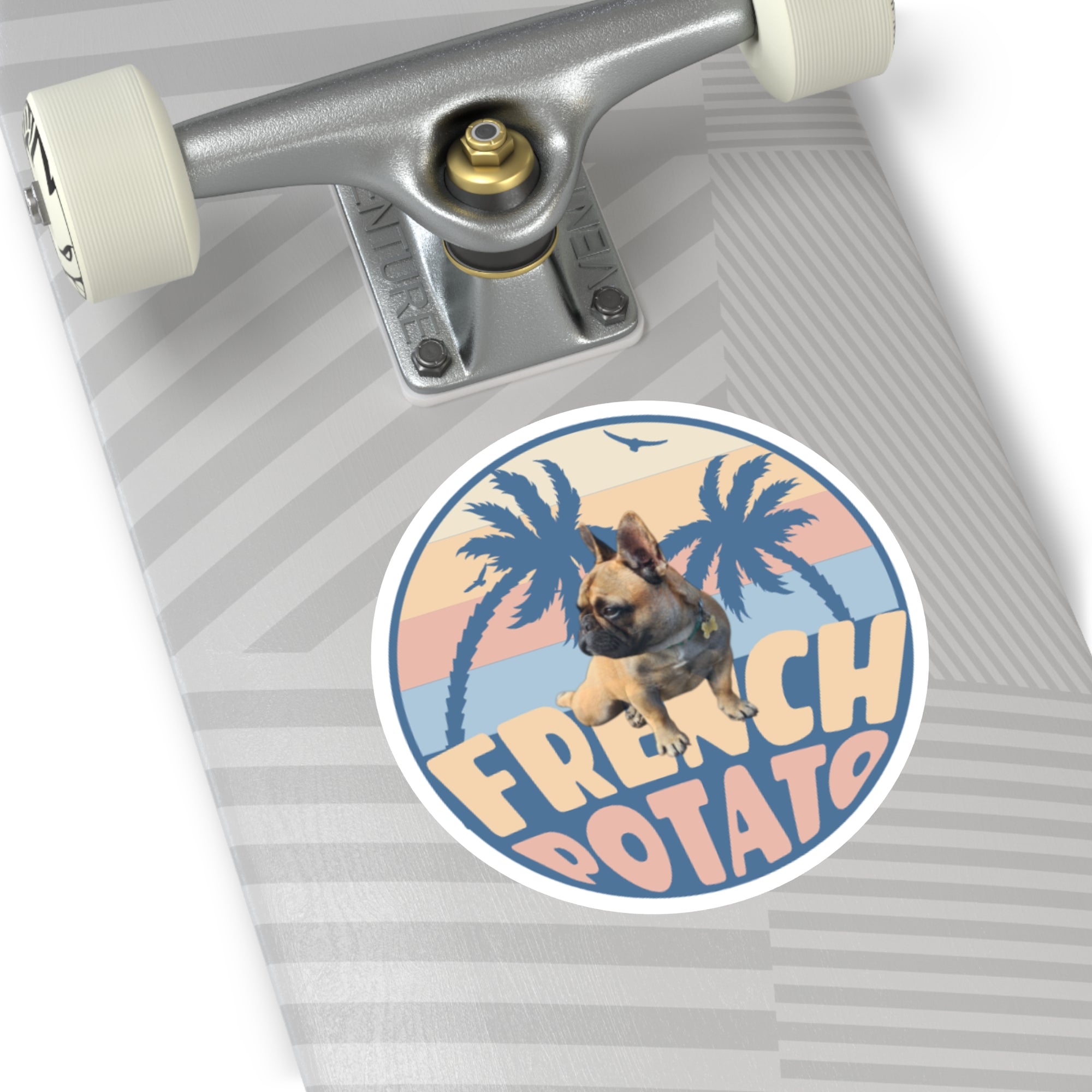 Beach French Bulldog Stickers
