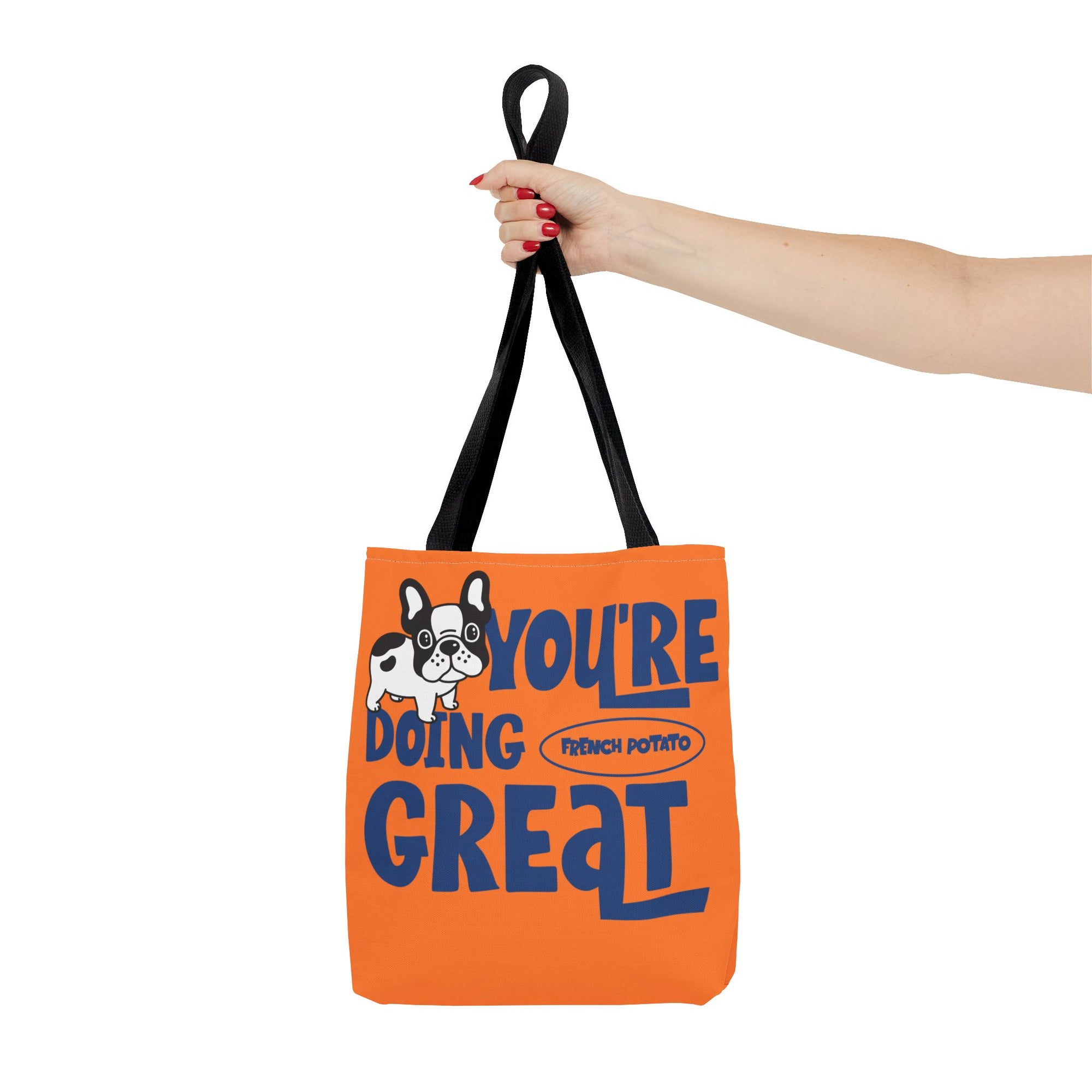 Orange Frenchie Potato Tote Bag, You Are Doing Great!