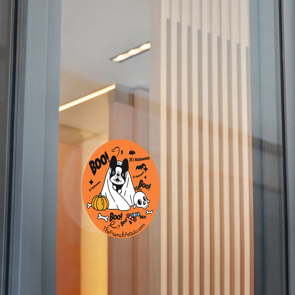 Cute Halloween Frenchie Sticker- Boo!
