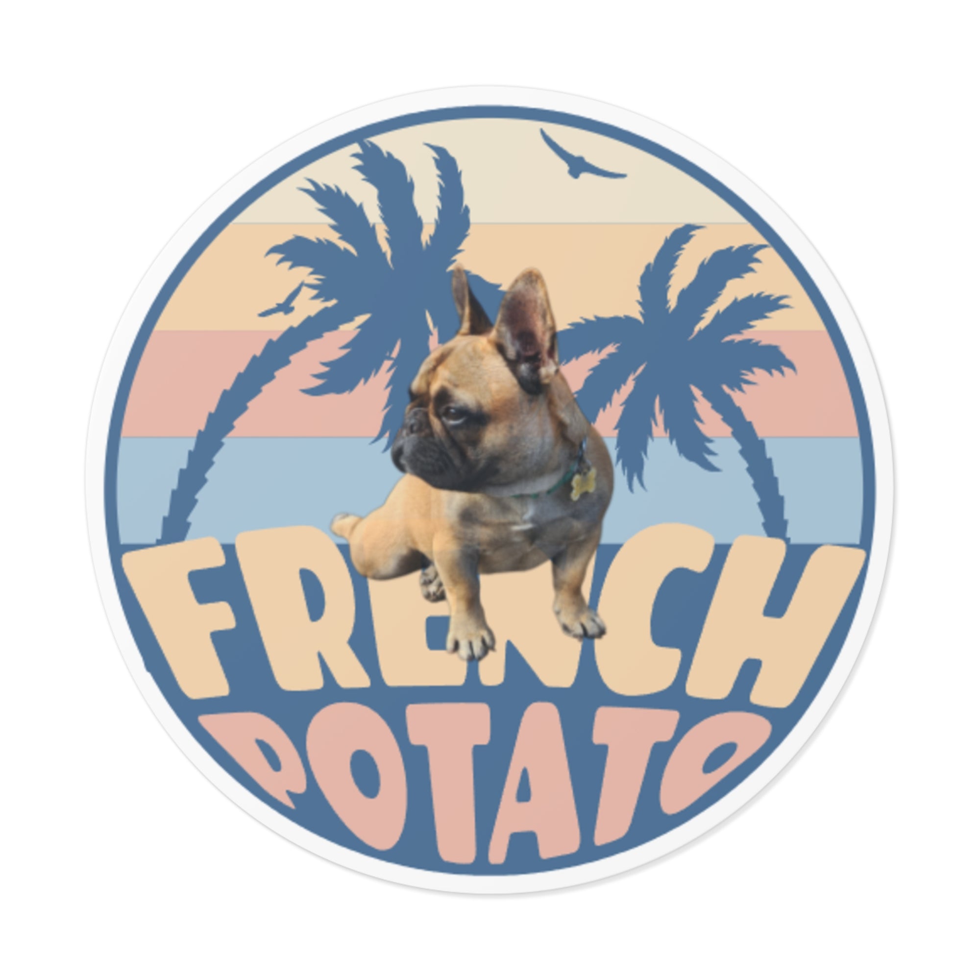Beach French Bulldog Stickers
