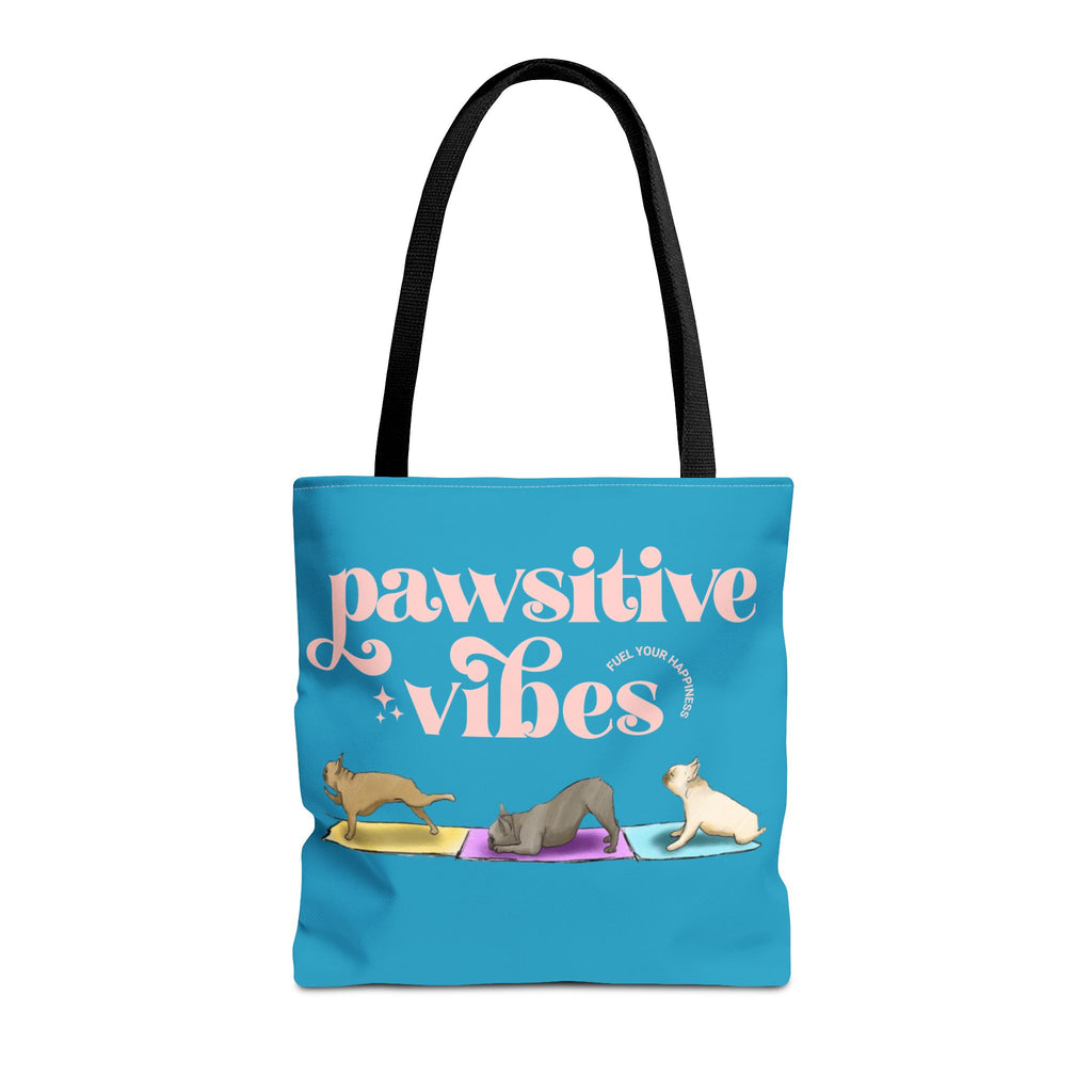 Pawsitive Vibes Tote Bag — Cute Yoga Dogs All-Over Print Tote
