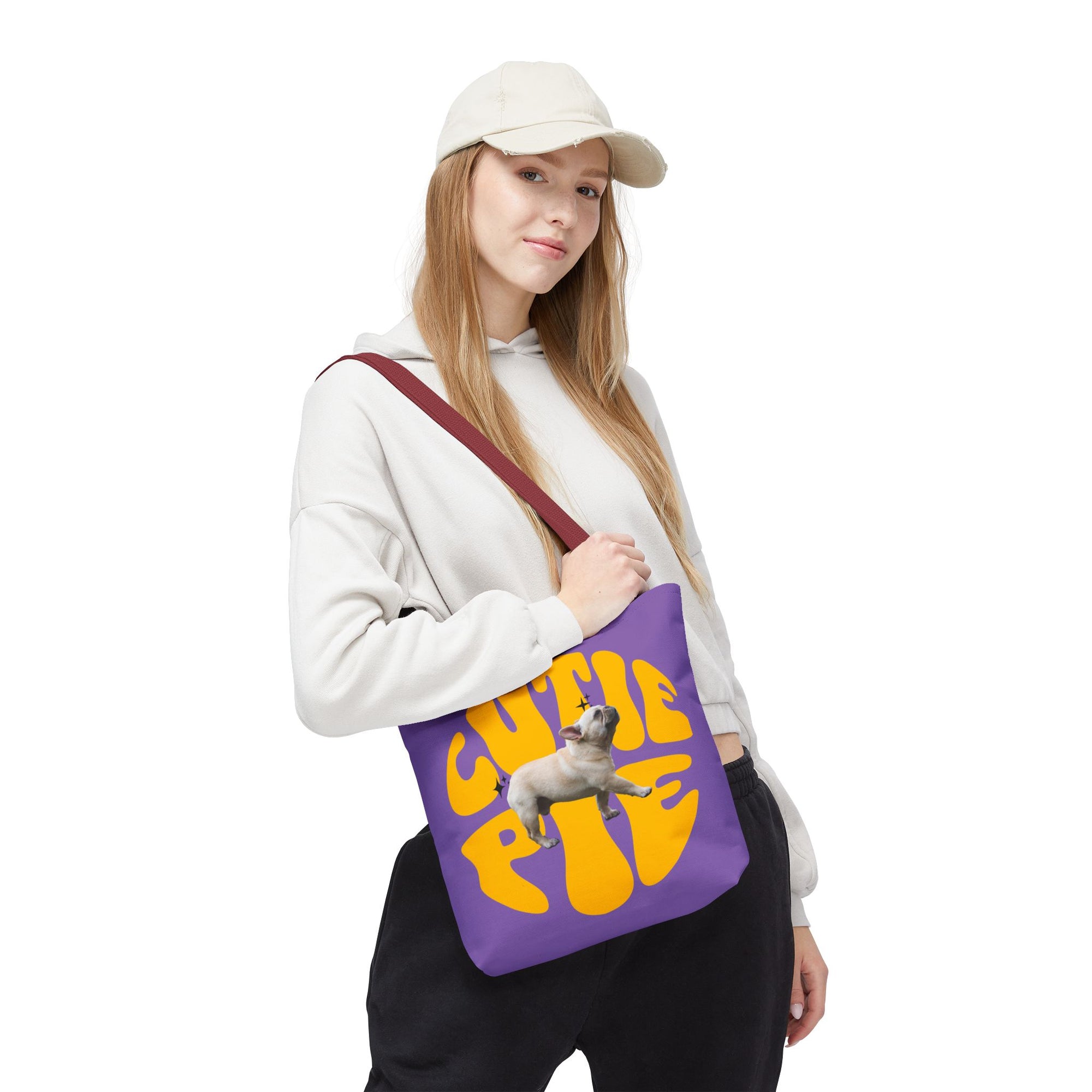 Cutie Pie Frenchie Tote- Purple