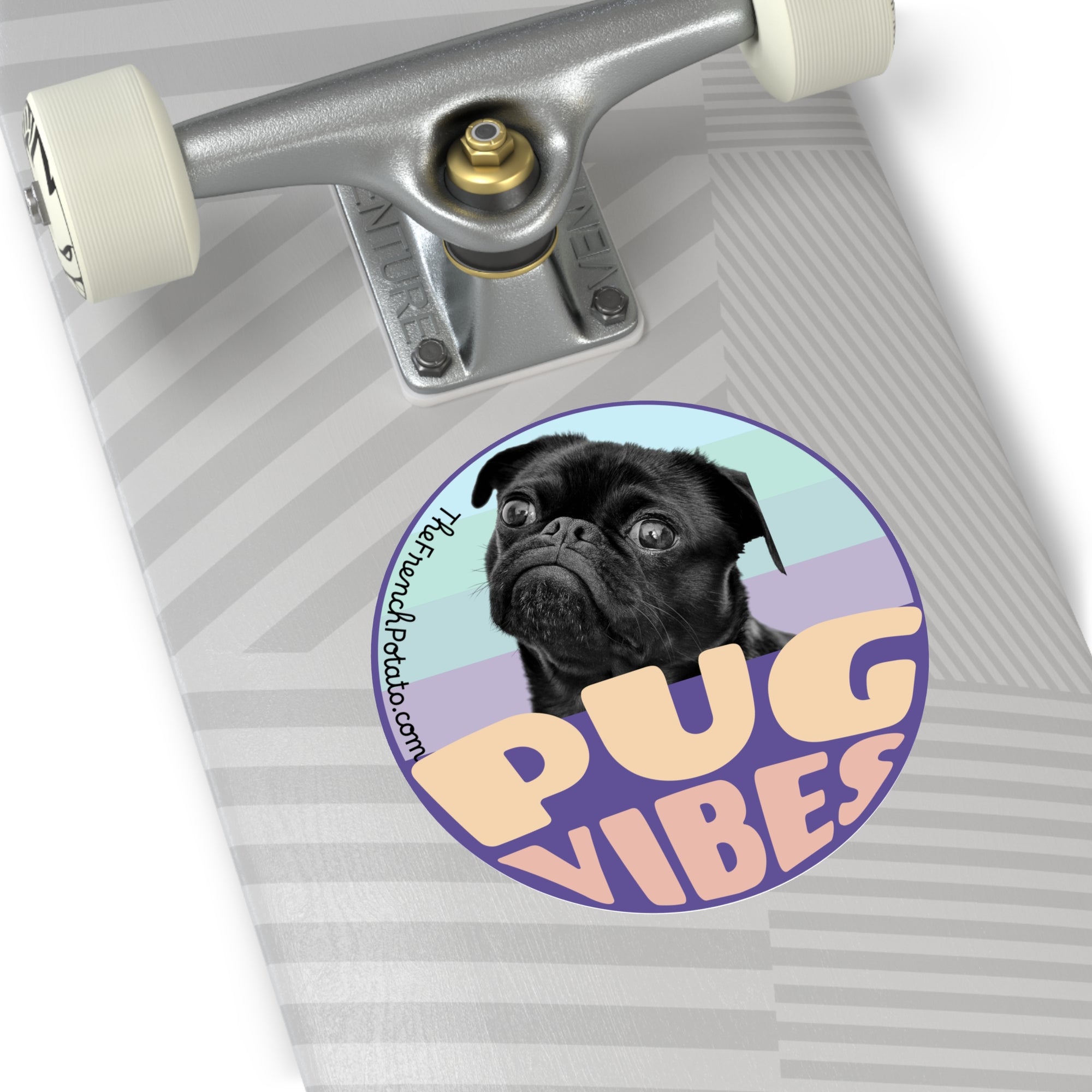 Pug Vibes Round Vinyl Stickers