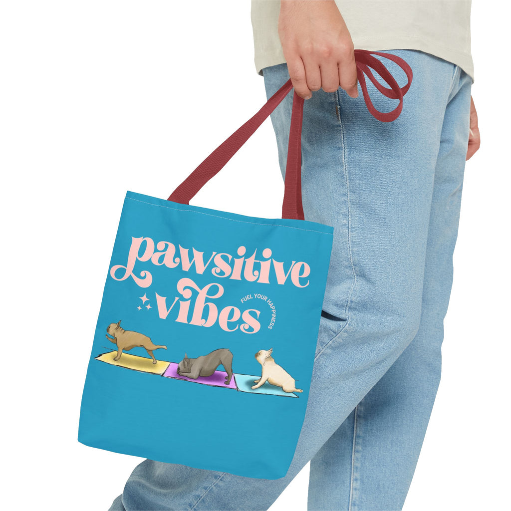 Pawsitive Vibes Tote Bag — Cute Yoga Dogs All-Over Print Tote