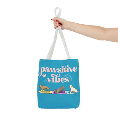 Pawsitive Vibes Tote Bag — Cute Yoga Dogs All-Over Print Tote