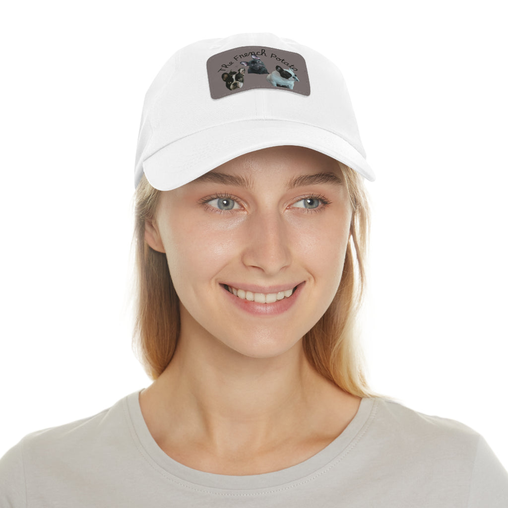 French Bulldog Hat with Leather Patch